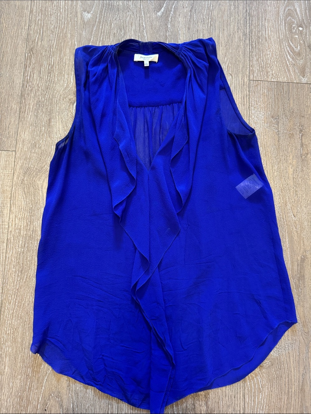Babaton Ruffled silk Sleeveless Blouse